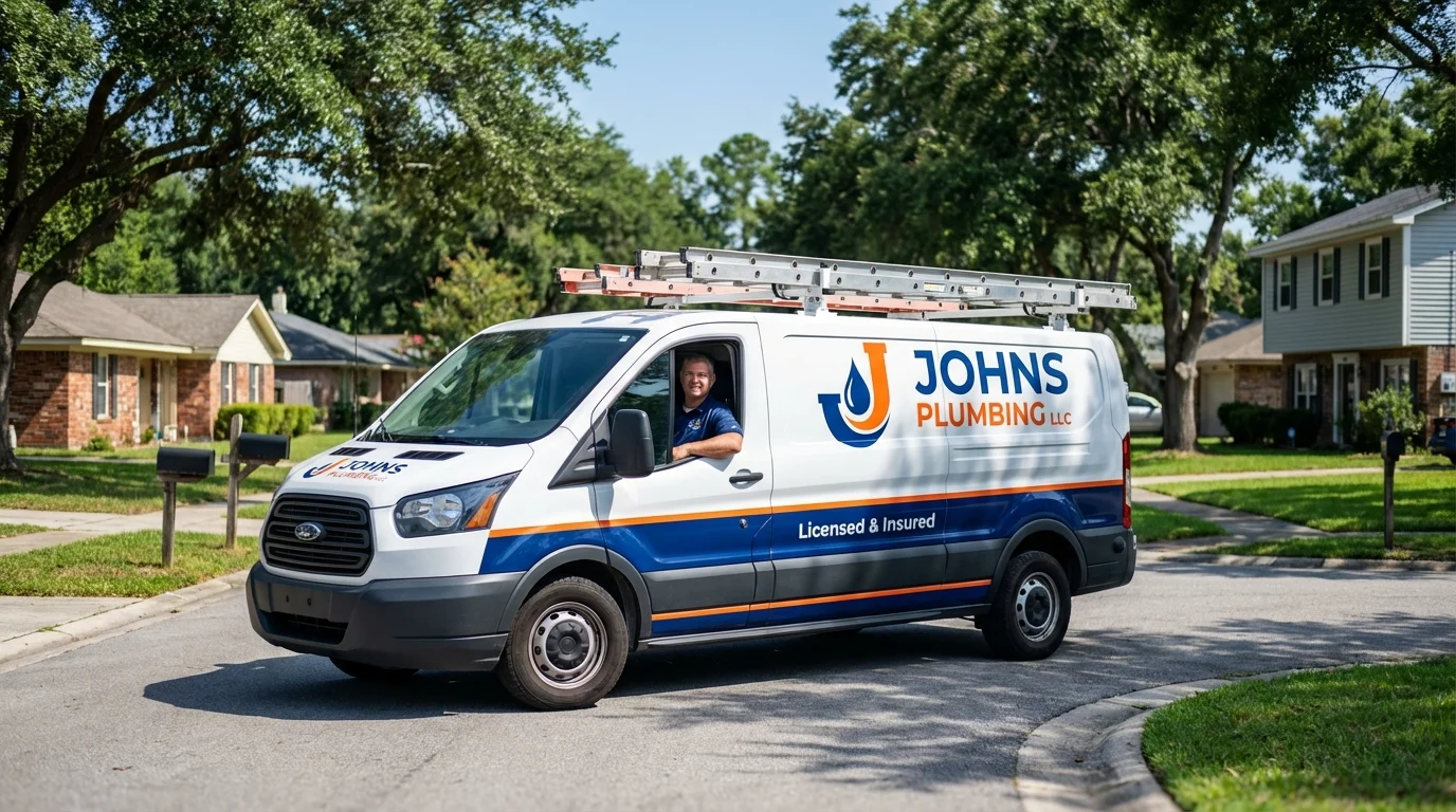 Johns Plumbing LLC service van in Odenville, AL