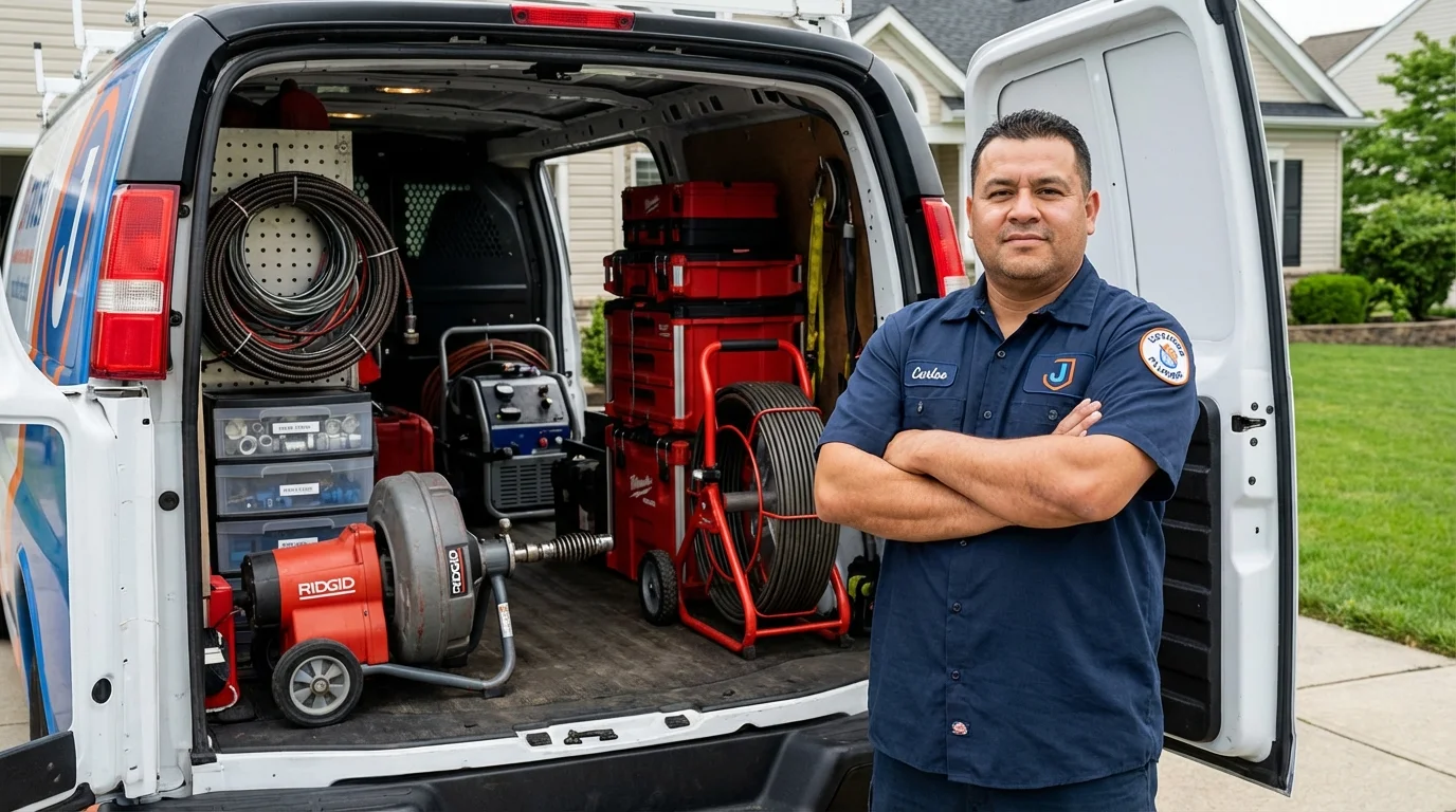 Professional drain cleaning equipment and Johns Plumbing LLC plumber in Odenville