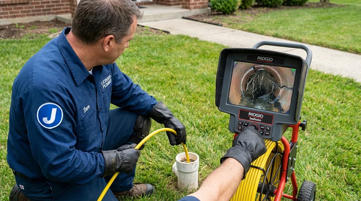 Sewer camera inspection being performed by Johns Plumbing LLC in Odenville